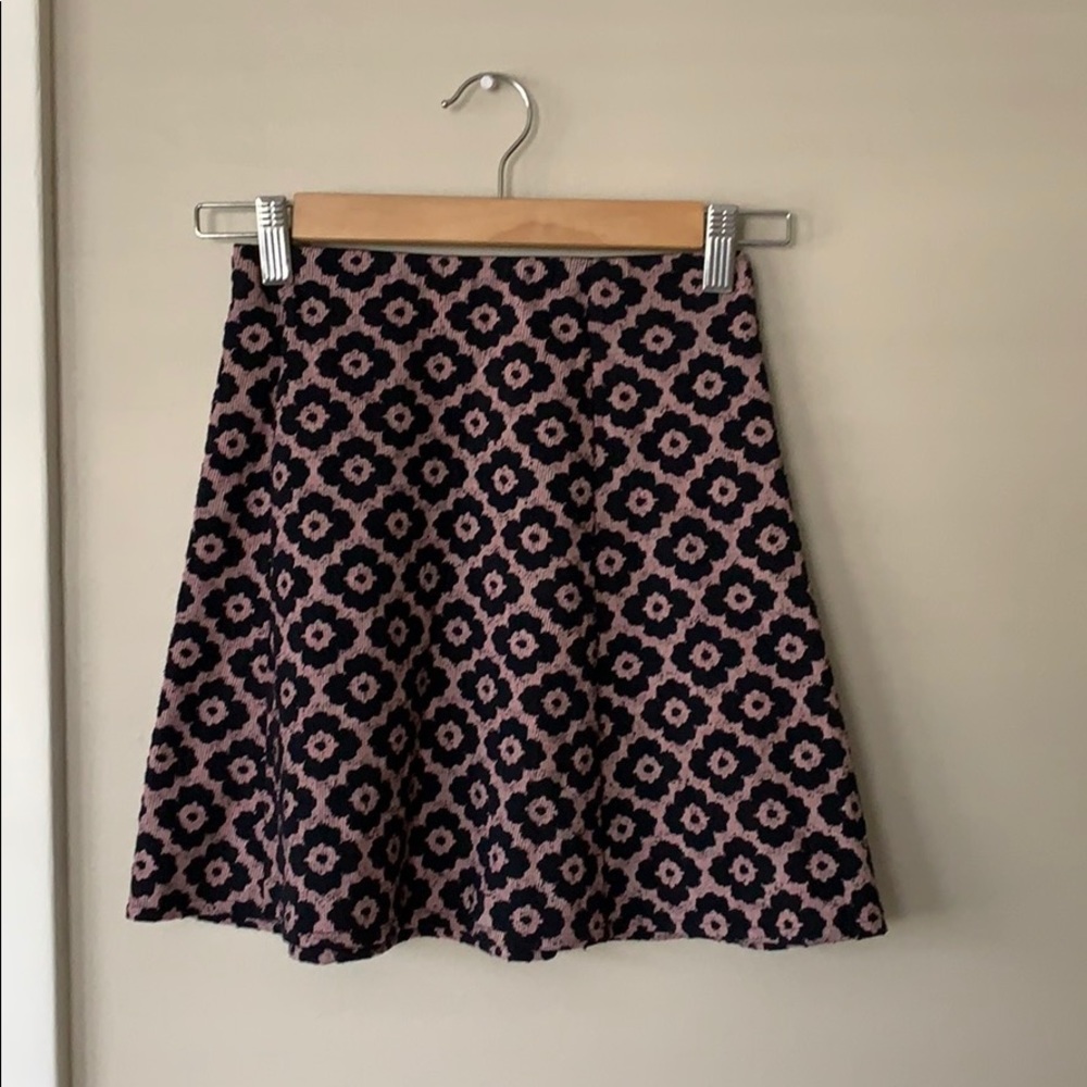 Zara Trafaluc Pink Purple Flora A-Line Mini Skirt